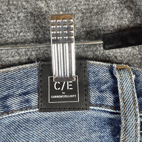 C/E By Current Elliott Extra Wide Leg Jeans Mid Wash Distressed Size 30x27 #1388 - Picture 6 of 11